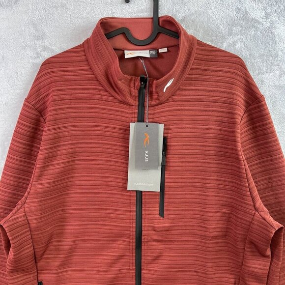 KJUS Golf Jacket Colton Midlayer Men's XL (54) Red Slim Fit $279 Preppy Full Zip - Picture 2 of 16